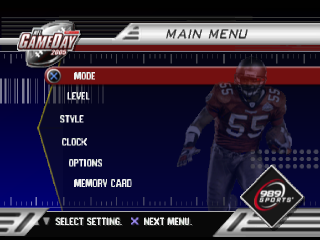 NFL GameDay 2005 title screen for Playstation
